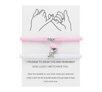 Pulseras de atracción mutua a juego para parejas para él y para ella, ajustable, trenzada, 8 corazones, joyería y cadena para colgante, talla única, Metal, No es una piedra preciosa