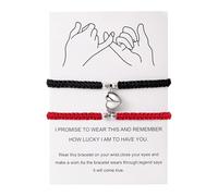 Pulseras de atracción mutua a juego para parejas para él y para ella, ajustable, trenzada, 8 corazones, joyería y cadena para colgante, talla única, Metal, No es una piedra preciosa