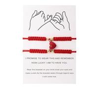 Pulseras de atracción mutua a juego para parejas para él y para ella, ajustable, trenzada, 8 corazones, joyería y cadena para colgante, talla única, Metal, No es una piedra preciosa