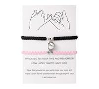 Pulseras de atracción mutua a juego para parejas para él y para ella, ajustable, trenzada, 8 corazones, joyería y cadena para colgante, talla única, Metal, No es una piedra preciosa