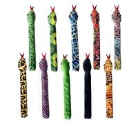 Pulseras de bofetada de serpiente, pulsera de bofetada de serpiente, 10 piezas de felpa, realistas, aterradoras, pulseras a presión portátiles de 11, 81 pulgadas, bandas para fiesta de Pascua de Hallo