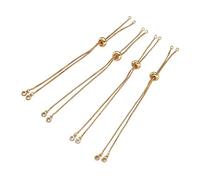 Pulseras de bricolaje 5 piezas Cadenas de caja de extensor de tobogán ajustables con cuentas de circonia cúbica para pulseras de bricolaje joyas haciendo accesorios de decoración Pulsera de encanto