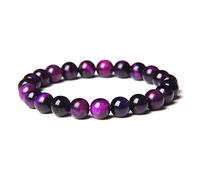 Pulseras de Buda azul para mujer, cuentas redondas de piedra natural, pulsera curativa, joyería de moda para hombre, púrpura_10mm