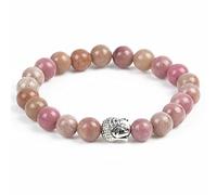 Pulseras de cabeza de Buda de piedra Natural hechas a mano, pulsera de cuentas de lava de ojo de tigre, Pulseras de joyería para hombres y mujeres, piedra rosa