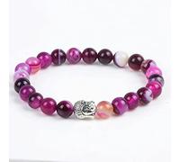 Pulseras de cabeza de Buda de piedra natural hechas a mano Pulsera de cuentas de lava de ojo de tigre Pulseras de joyería para hombres y mujeres, ágata roja