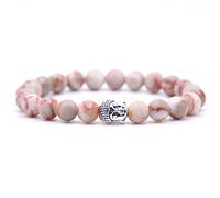 Pulseras de cabeza de Buda de piedra natural hechas a mano, pulsera de cuentas de lava de ojo de tigre, pulseras de joyería para hombres y mujeres, red roja