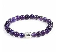 Pulseras de cabeza de Buda de piedra natural hechas a mano Pulsera de cuentas de lava de ojo de tigre Pulseras de joyería para hombres y mujeres, amatista