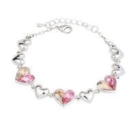 Pulseras de cadena de tenis de circonio de cristal, regalo de San Valentín, regalo para mujeres, adolescentes, niñas, pulsera para barato te amo, talla única, Aleación de aluminio, No es una piedra
