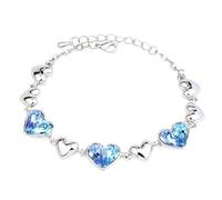 Pulseras de cadena de tenis de circonio de cristal, regalo de San Valentín, regalo para mujeres, adolescentes, niñas, pulsera para barato te amo, talla única, Aleación de aluminio, No es una piedra