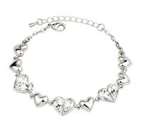 Pulseras de cadena de tenis de circonio de cristal, regalo de San Valentín, regalo para mujeres, adolescentes, niñas, pulsera para barato te amo, talla única, Aleación de aluminio, No es una piedra
