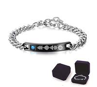 Pulseras de código de Spotify de música personalizadas para parejas His Her King Queen Always Forever I Love You, pulseras de parejas para hombres y mujeres
