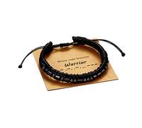 Pulseras de código morse para hombres, cuentas de metal bronce sobre pulseras de cuero negro para hombres, pulsera ajustable, regalos inspiradores para mejor amigo, novio, marido, hijo, papá, abuelo, niños, hermano, joyería, 7 inch, Cuero, no saber