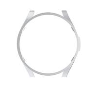 Pulseras De Colores Para Compatible con Galaxy Watch6 Classic 47mm Estuche para reloj Estuche protector Medio paquete PC Estuche hueco Accesorios para reloj Muñequeras Sudor Niños (Silver, B)