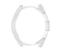 Pulseras De Colores Para Compatible con Galaxy Watch6 Classic 47mm Estuche para reloj Estuche protector Medio paquete PC Estuche hueco Accesorios para reloj Muñequeras Sudor Niños (Clear, B)
