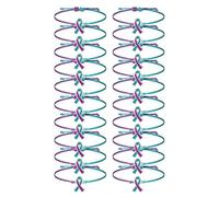 Pulseras de concienciación sobre la prevención del suicidio, pulsera motivacional de cinta verde azulado y púrpura para mujeres y hombres, artículo de salud mental, suministros de campaña de caridad