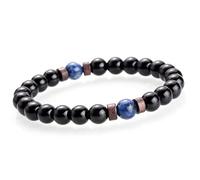 Pulseras de conde de joyas Charm, pulseras de cuentas vintage negros negros naturales lapislúpes de lazuli brazaletes elásticos pulsera de cristal reiki joyería de cristal para hombres mujeres
