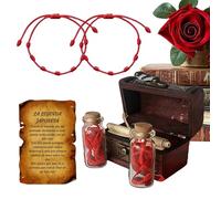 Pulseras de Cordón | Brazalete De RMal De,Pulsera de Destino Emparejado para Larga Distancia - Para Bodas, San Valentín, Cumpleaños, Regalo para Adultos y Novia