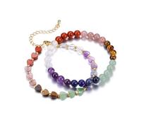 Pulseras de Cristal Regalos de joyería para Mujeres, Estiramiento con Cuentas de Piedras Preciosas de corazón para Mujeres Regalos espirituales de Reiki para meditación de Yoga con energía Positiva