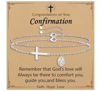 Pulseras de cruz para mujer, pulsera de la Virgen María para mujer, chapada en oro de 14 quilates, pulseras delicadas para mujer, joyería de fe, bautismo cristiano, regalos religiosos, One Size, Metal