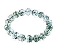 Pulseras de cuarzo fantasma verde natural para hombres y mujeres, joyería energética unisex para prosperidad y buena suerte, 8~8.8mm, Piedra, Sin piedra preciosa