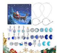 Pulseras de cuenta regresiva para Navidad | Calendario de 31 cuadrículas para hacer tu propio brazalete | Kit de manualidades de joyería práctico festivo | Arte creativo de vacaciones para sala de