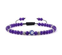 Pulseras De Cuentas Ajustables 4 Mm Mini Tiger Eye Stone Onyx Black Lava Agates Pulsera Con Cuentas Charm Wrist Jewelry,Púrpura S
