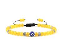 Pulseras De Cuentas Ajustables 4 Mm Mini Tiger Eye Stone Onyx Black Lava Agates Pulsera Con Cuentas Charm Wrist Jewelry,Amarillo S