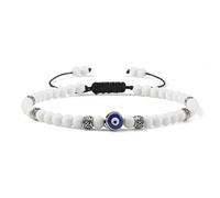 Pulseras De Cuentas Ajustables 4 Mm Mini Tiger Eye Stone Onyx Black Lava Agates Pulsera Con Cuentas Charm Wrist Jewelry,Blanco S