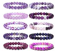 Pulseras De Cuentas De Fluorita Natural Pulida De 8 Mm Para Joyería De Mujer De Cuarzo,31 Punto De Piedra,21cm