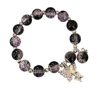 Pulseras de cuentas para mujer, pulsera de cuentas de cristal, pulsera de mariposa con cuentas de mariposa para mujer, reloj de correr para hombre, talla única, Vidrio, No es una piedra preciosa