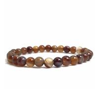 Pulseras de cuentas, Pulsera de cuentas piedra 6mm for mujeres y hombres, brazalete elástico Jade cristal cuarzo 17-21cm(9,21cm)