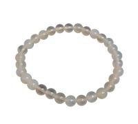 Pulseras de cuentas, Pulsera de cuentas piedra 6mm for mujeres y hombres, brazalete elástico Jade cristal cuarzo 17-21cm(1,19cm)