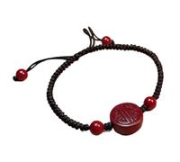 Pulseras de cuentas,Pulseras de protección for hombres y mujeres,Pulsera Feng Shui Marca Fu Cinabrio Oro Púrpura Cuentas Redondas Cristal Talismán Brazalete Protege Suerte Amor Dinero Feliz Prosperida