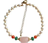 Pulseras de cuentas, pulseras de protección para hombres mujeres, pulsera de cristal rosa simple luz de fresa de lujo feng shui fortuna afortunado encanto crystal vacaciones reiki chakra Meditation