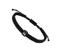 Pulseras de cuerda con inicial para mujeres, hombres, adolescentes, niñas, niños, hechas a mano, pulsera trenzada de cuerda, joyería a juego, pulseras de pareja, aretes de lágrima para mujer, talla