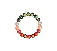 Pulseras de feng shui con cuentas de cristal, cinco elementos de las pulseras de Dios de la riqueza atraen ricos afortunados para los hombres, las mujeres, las piedras naturales estiran la pulsera