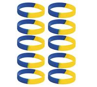 Pulseras de Goma con Bandera de Ucrania, Cómodas para Aficionados Al Deporte, Juego de 10 para Eventos de Fiesta de la Copa del Mundo, Hombres y Mujeres
