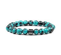 Pulseras de hematita cilíndrica para hombres, pulseras y brazaletes de cuentas de piedra natural, joyería de Yoga para hombre, regalo-33