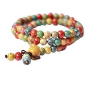 Pulseras de hilo de cuentas de 6mm para mujer, pulsera de cerámica, cuentas de oración artística, accesorios de pulsera de Chakra, cuentas redondas