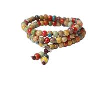 Pulseras de hilo de cuentas de 6mm para mujer, pulsera de cerámica, cuentas de oración artística, pulsera de Chakra, accesorios-accesorios