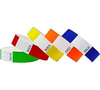 Pulseras de identificación Tyvek 19 mm, 10.000 piezas, Pulseras para eventos (MIX-A, 10.000 Pack)