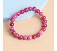 Pulseras de jade verde adecuadas for mujeres(Dark Pink Chalcedony,10mm)