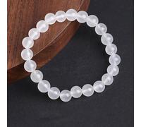 Pulseras de jade verde adecuadas for mujeres(White Jade,6mm)