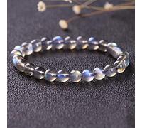 Pulseras de labradorita con cuentas para mujer Energy 5A Pulsera de hilo de elasticidad de piedra lunar hecha a mano Joyería de cuentas de piedra natural hecha a mano-Cuentas de 6 mm
