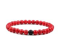 Pulseras de lava de piedra de malaquita verde natural para mujeres y hombres, pulsera de cuentas de yoga, regalo hecho a mano, rojo
