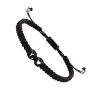 Pulseras de letras para mujer, diseño de corazón, cuerda trenzada hecha a mano, 26 letras, inicial, ajustable, para hombre y mujer, Refer to description, Cordón, Talla única