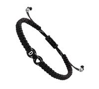 Pulseras de letras para mujer, primeras pulseras de corazón | Pulseras trenzadas de cuerda hecha a mano Diseño de corazón,Pulsera ajustable para hombre, pulsera de 26 letras pulsera, hecha a