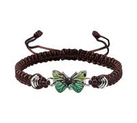 Pulseras de mariposa para adolescentes, cordón ajustable, pulseras de mariposa para mujer, pulseras lindas con dijes de mariposa, joyas para el cuerpo, talla única, Cuerda de alambre, No es una piedra