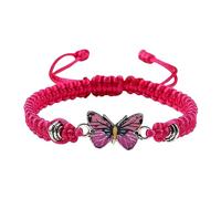 Pulseras de mariposa para pulseras de mariposa de cuerda ajustable para mujer, bonitas pulseras de mariposa y aretes de doble cadena, talla única, Cuerda de alambre, No es una piedra preciosa