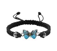 Pulseras de mariposa para pulseras de mariposa de cuerda ajustable para mujer, bonitas pulseras de mariposa, relojes de guitarra para hombre, talla única, Cuerda de alambre, No es una piedra preciosa